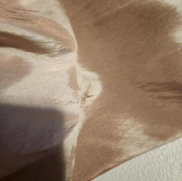 Tiffany Designs Champagne Asymmetrical Ruched Gown - Picture 13 of 13